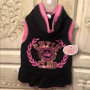 Black and pink dog hoodie